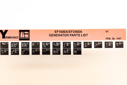 OEM Yamaha XM001-62 1997 EF1600A/EF2400A Generator Parts List Microfiche