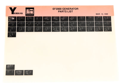 OEM Yamaha XM001-63 1990 EF2000 Generator Parts List Microfiche