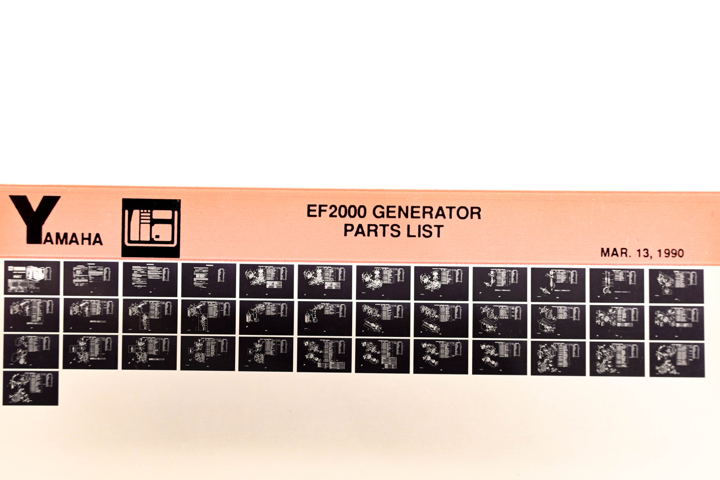 OEM Yamaha XM001-63 1990 EF2000 Generator Parts List Microfiche