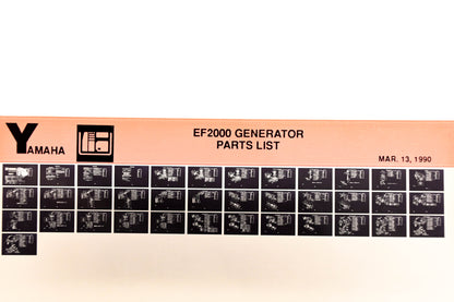 OEM Yamaha XM001-63 1990 EF2000 Generator Parts List Microfiche