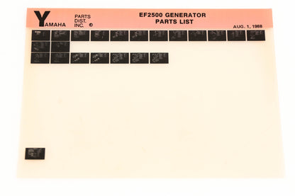 OEM Yamaha XM001-64 1988 EF2500 Generator Parts List Microfiche