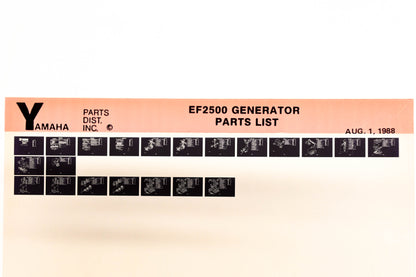 OEM Yamaha XM001-64 1988 EF2500 Generator Parts List Microfiche