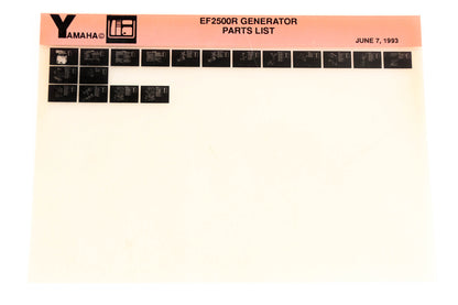 OEM Yamaha XM001-65 1993 EF2500R Generator Parts List Microfiche
