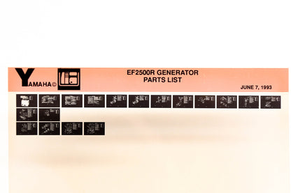OEM Yamaha XM001-65 1993 EF2500R Generator Parts List Microfiche