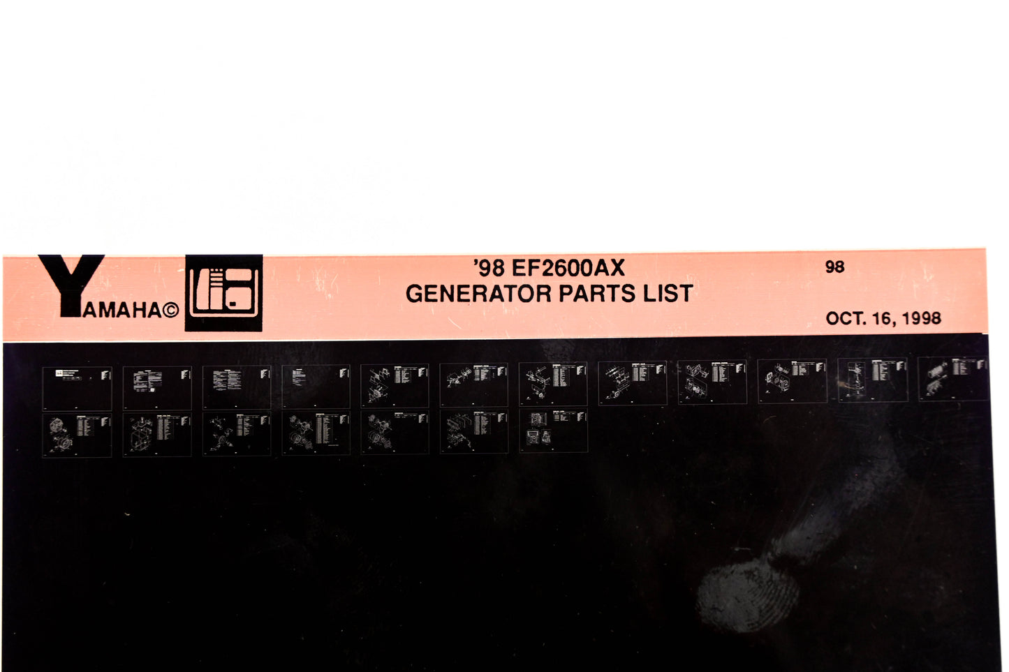 OEM Yamaha XM001-67 1998 EF2600AX Generator Parts List Microfiche