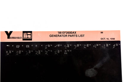 OEM Yamaha XM001-67 1998 EF2600AX Generator Parts List Microfiche