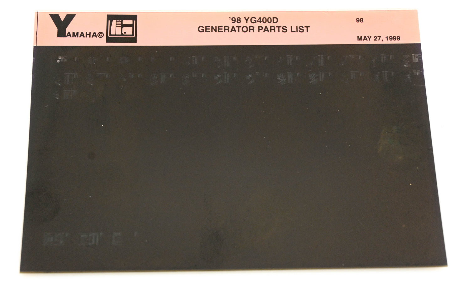 OEM Yamaha XM005-19 1998 YG400D Generator Parts List Microfiche