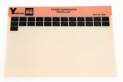 OEM Yamaha XM005-20 1994 YG450D Generator Parts List Microfiche
