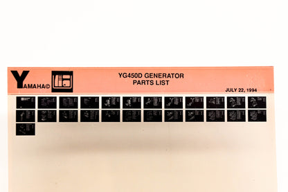 OEM Yamaha XM005-20 1994 YG450D Generator Parts List Microfiche