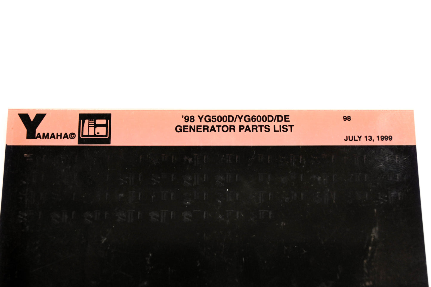 OEM Yamaha XM005-21 1998 YG500D/YG600D/DE Generator Parts List Microfiche