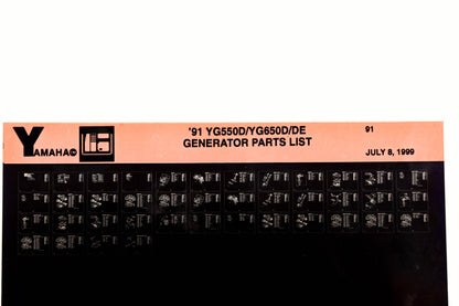 OEM Yamaha XM005-22 1991 YG550D/YG650D/DE Generator Parts List Microfiche
