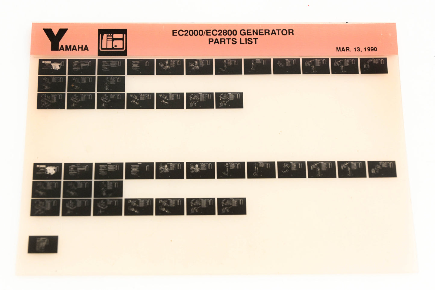 OEM Yamaha XM005-23 1990 EC2000/EC2800 Generator Parts List Microfiche