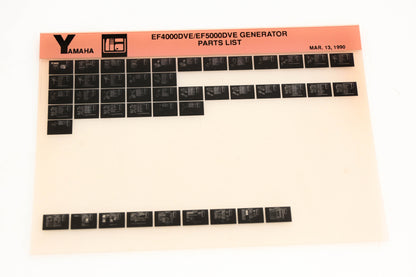 OEM Yamaha XM005-24 1990 EF4000DVE/EF5000DVE Generator Parts List Microfiche