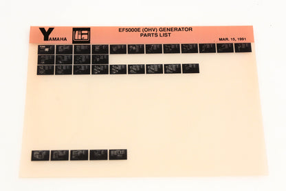 OEM Yamaha XM005-25 1991 EF5000E (OHV) Generator Parts List Microfiche