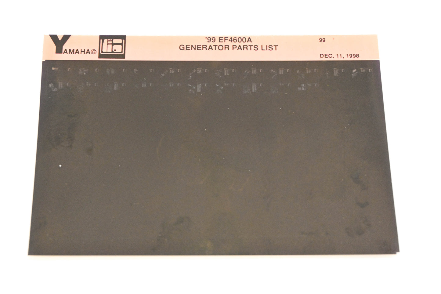 OEM Yamaha XM005-26 1999 EF4600A Generator Parts List Microfiche