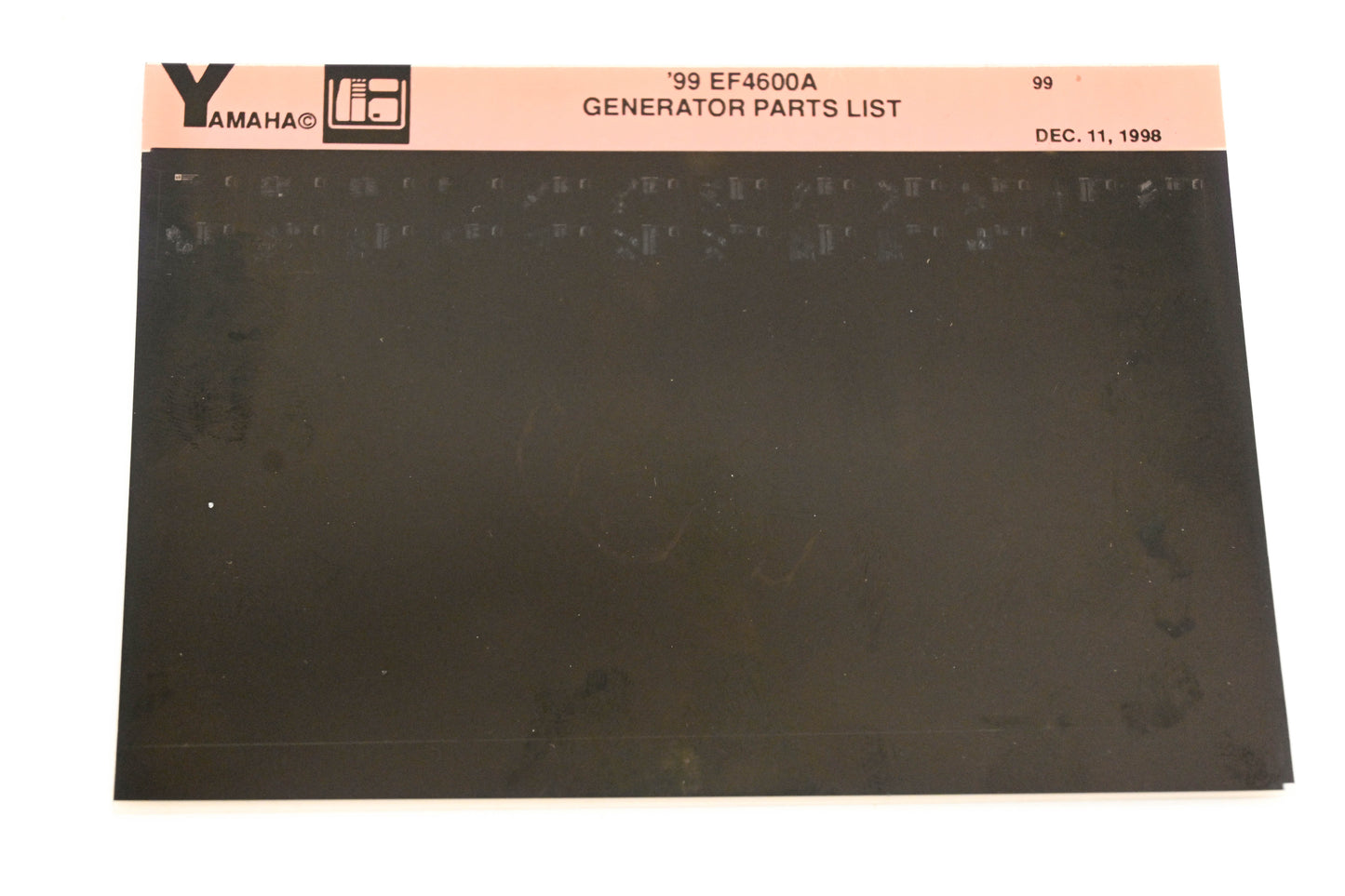 OEM Yamaha XM005-26 1999 EF4600A Generator Parts List Microfiche