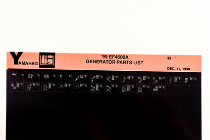OEM Yamaha XM005-26 1999 EF4600A Generator Parts List Microfiche