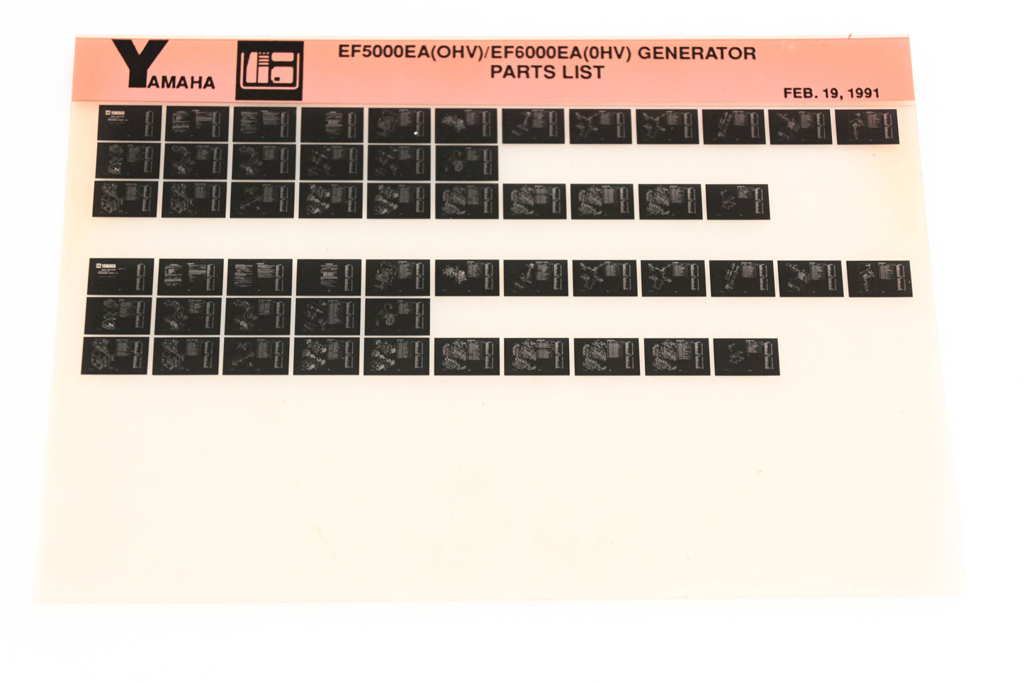 OEM Yamaha XM005-27 EF5000EA(OHV)/EF6000EA(OHV) Generator Parts List Microfiche