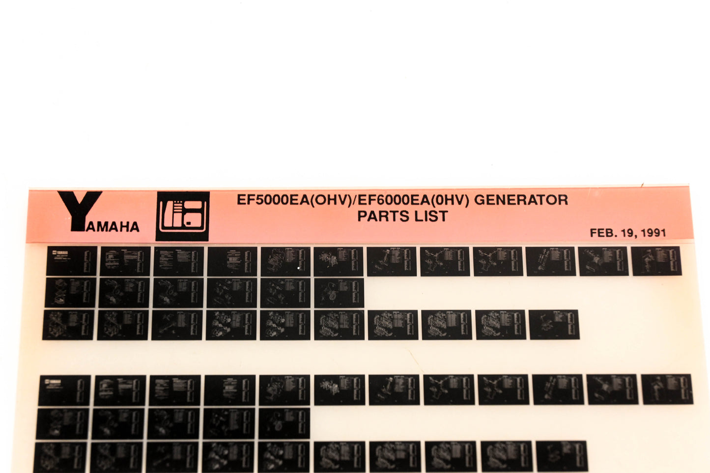 OEM Yamaha XM005-27 EF5000EA(OHV)/EF6000EA(OHV) Generator Parts List Microfiche