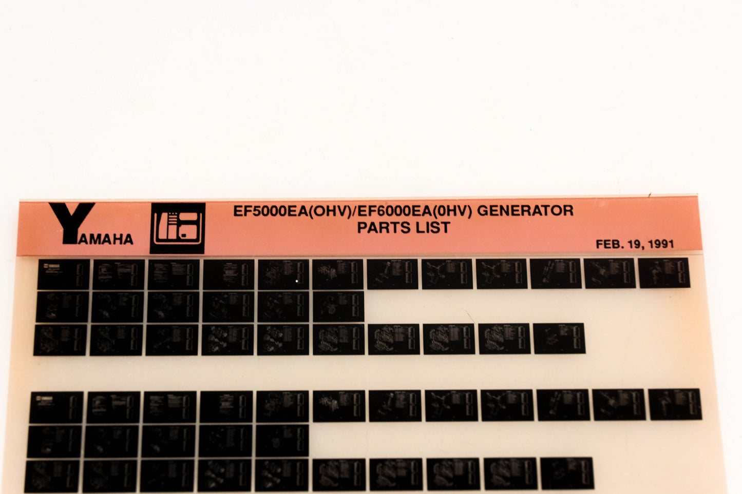 OEM Yamaha XM005-27 EF5000EA(OHV)/EF6000EA(OHV) Generator Parts List Microfiche