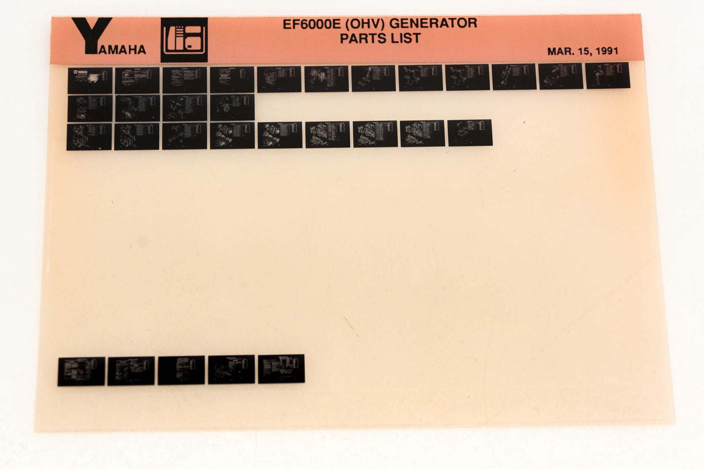 OEM Yamaha XM005-28 1991 EF6000E (OHV) Generator Parts List Microfiche