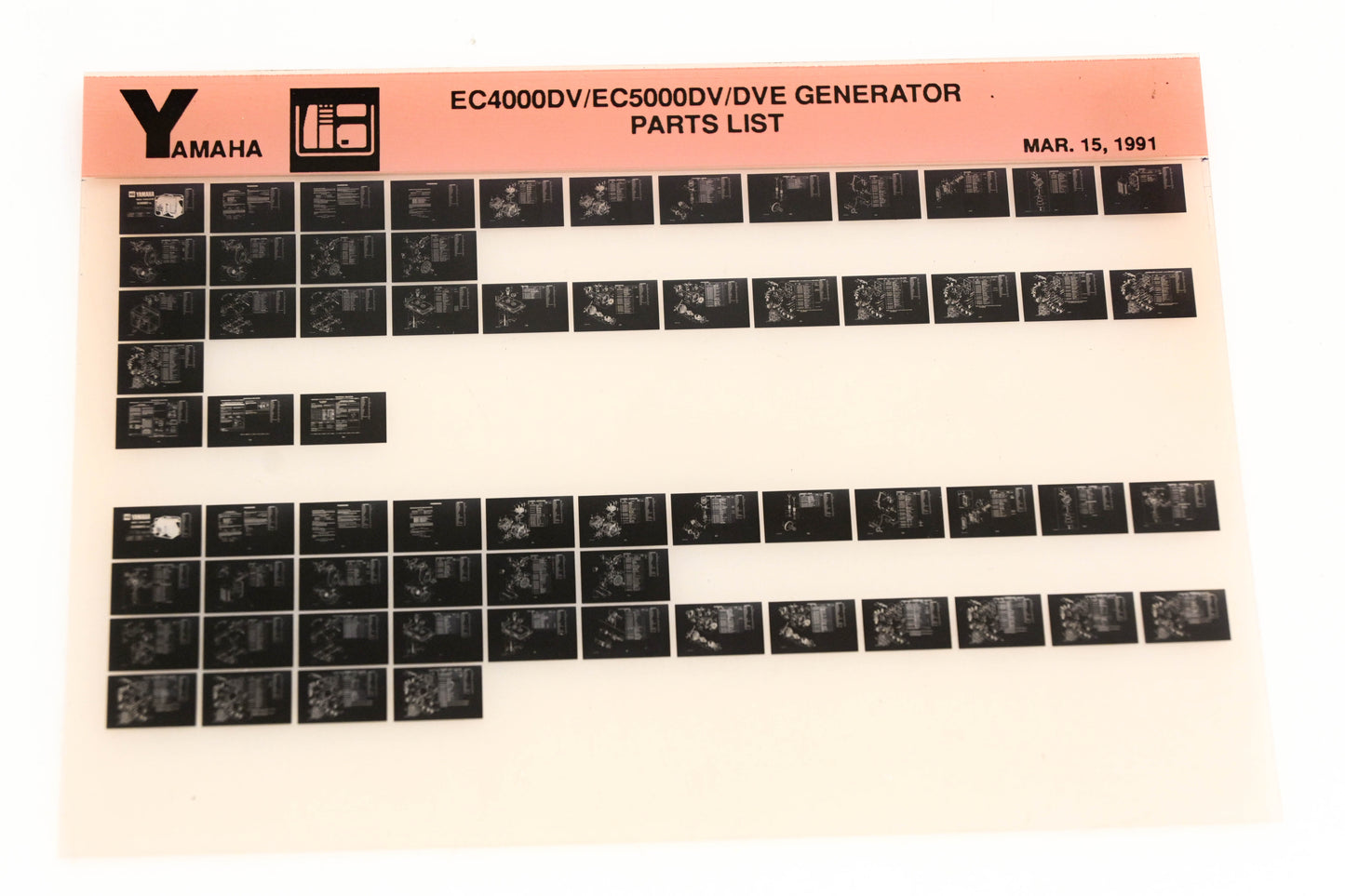 OEM Yamaha XM005-29 EC40000DV/EC5000DV/DVE Generator Parts List Microfiche