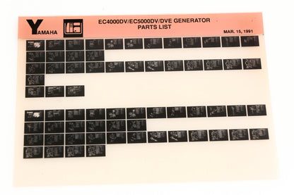 OEM Yamaha XM005-29 EC40000DV/EC5000DV/DVE Generator Parts List Microfiche