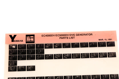 OEM Yamaha XM005-29 EC40000DV/EC5000DV/DVE Generator Parts List Microfiche