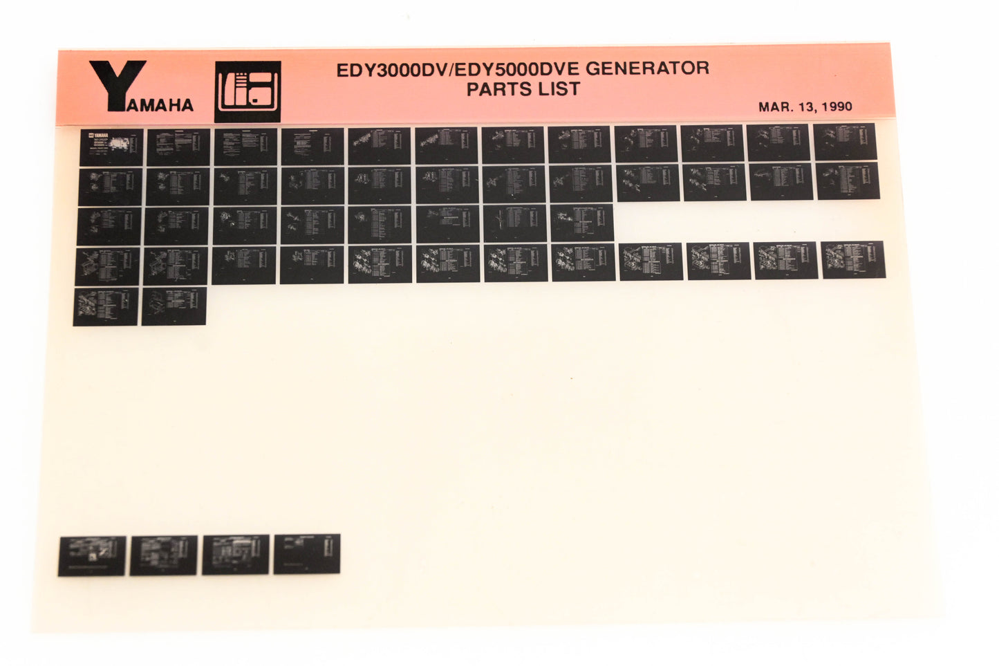 OEM Yamaha XM005-30 EDY3000DV/EDY5000DVE Generator Parts List Microfiche
