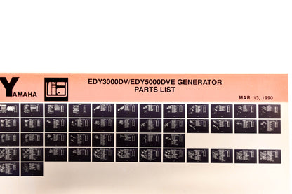 OEM Yamaha XM005-30 EDY3000DV/EDY5000DVE Generator Parts List Microfiche