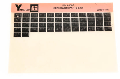 OEM Yamaha XM005-33 EDL6500S Generator Parts List Microfiche