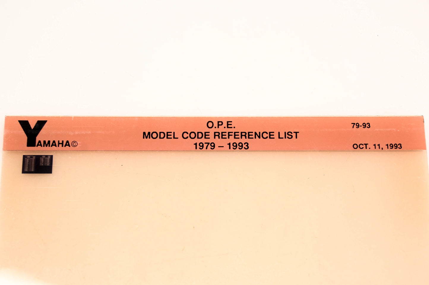 OEM Yamaha XM005-35 1979-1993 O.P.E. Model Code Reference List Microfiche