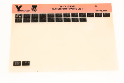 OEM Yamaha XM005-37 1996 YP20/30GX Water Pump Parts List Microfiche