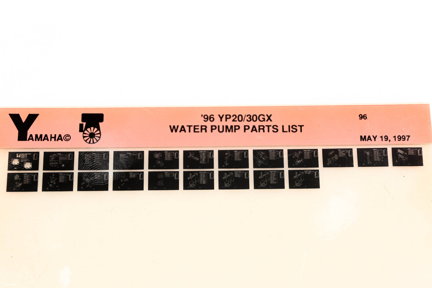 OEM Yamaha XM005-37 1996 YP20/30GX Water Pump Parts List Microfiche