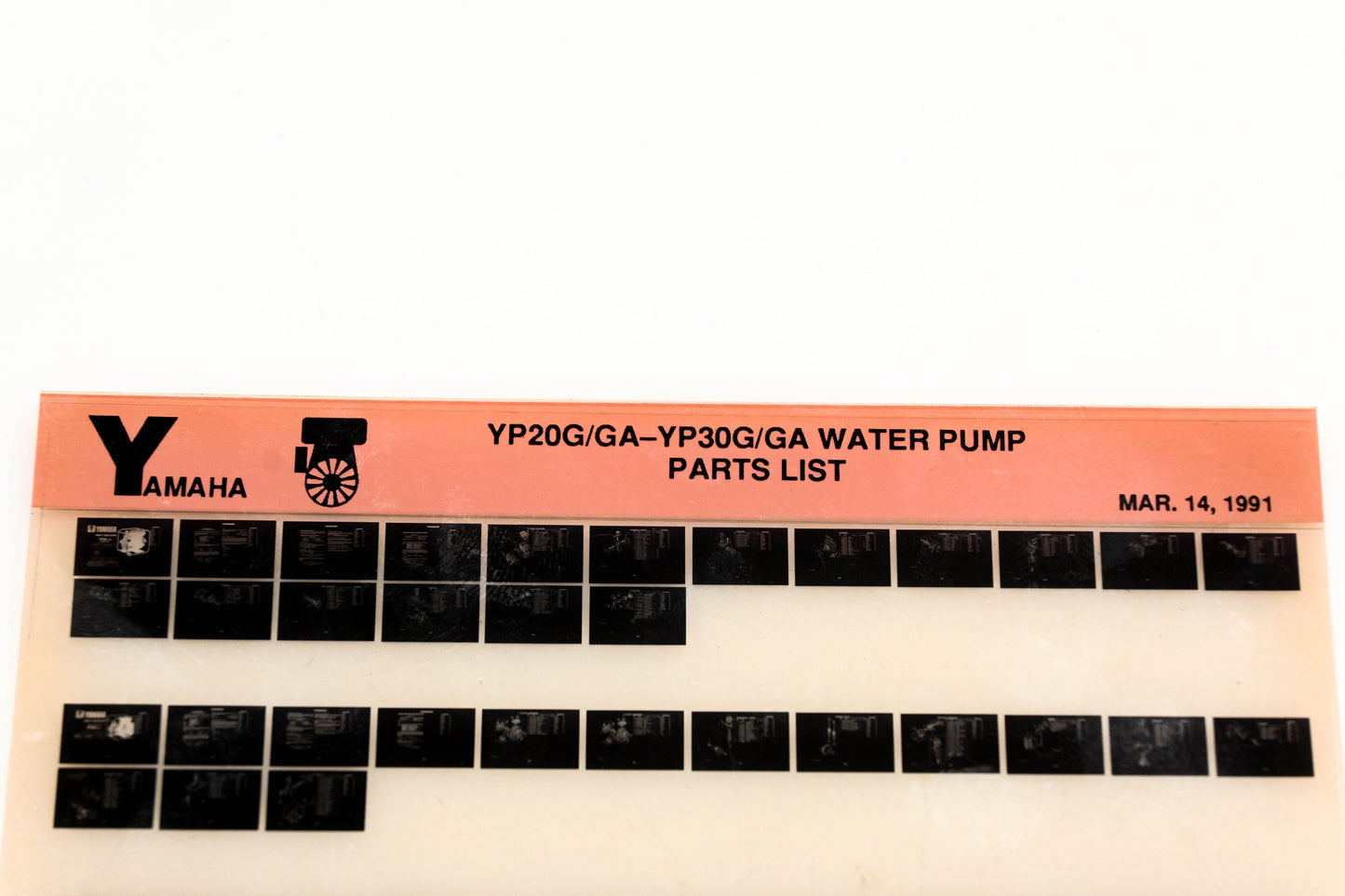 OEM Yamaha XM005-38 YP20G/GA-YP30G/GA Water Pump Parts List Microfiche