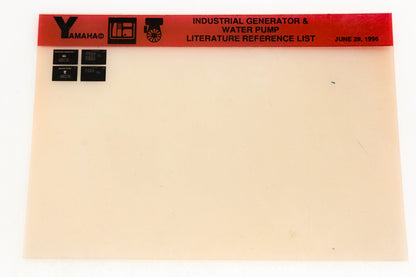 OEM Yamaha XM005-39 Industrial Generator & Water Pump Literature Microfiche