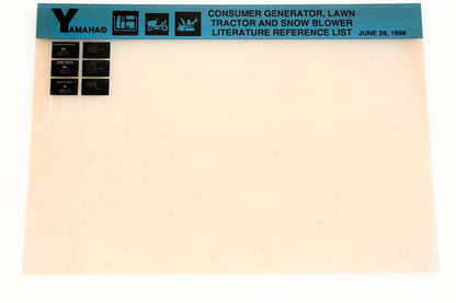 OEM Yamaha XM005-40 1996 Consumer Generator Lawn Tractor Snow Blower Ref List Microfiche