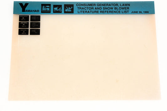 OEM Yamaha XM005-40 1996 Consumer Generator Lawn Tractor Snow Blower Ref List Microfiche