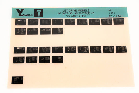 OEM Yamaha XM005-44 1995 Jet Drive 40/50ER-90/115/200RE(T) JD Parts List Microfiche