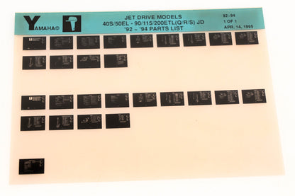 OEM Yamaha XM005-46 1992-94 Jet Drive 40S/50EL-90/115/200ETL(Q/R/S)JD Parts Microfiche