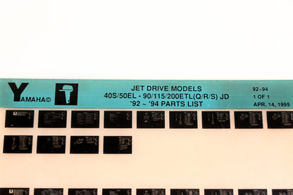 OEM Yamaha XM005-46 1992-94 Jet Drive 40S/50EL-90/115/200ETL(Q/R/S)JD Parts Microfiche