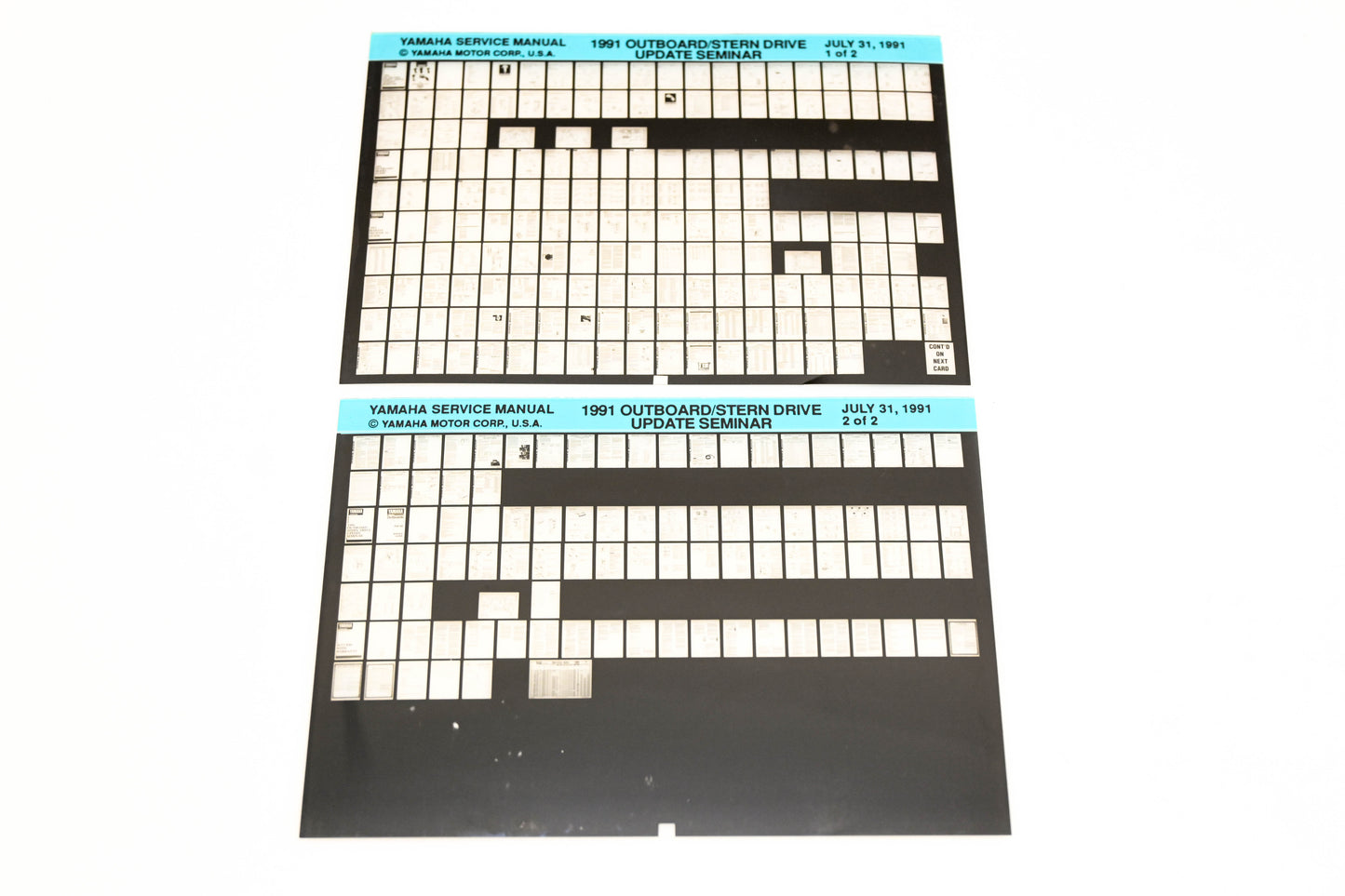 OEM Yamaha XM005-48 1991 Outboard Stern Drive Update Seminar Microfiche Lot
