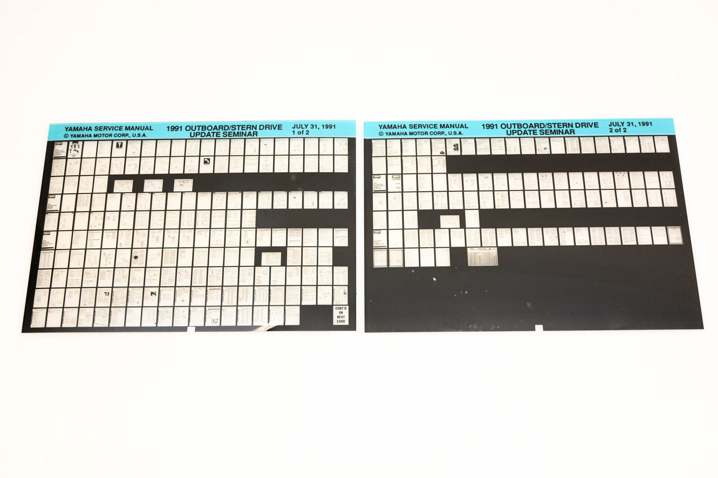 OEM Yamaha XM005-48 1991 Outboard Stern Drive Update Seminar Microfiche Lot