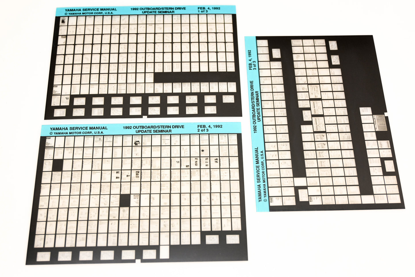 OEM Yamaha XM005-49 1992 Outboard Stern Drive Update Seminar Microfiche Lot
