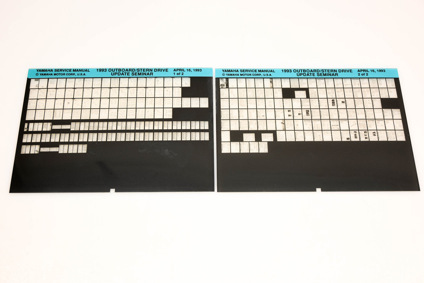 OEM Yamaha XM005-50 1993 Outboard Stern Drive Update Seminar Microfiche Lot