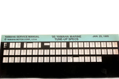 OEM Yamaha XM005-53 1995 Marine Tune-Up Specifications Manual Microfiche