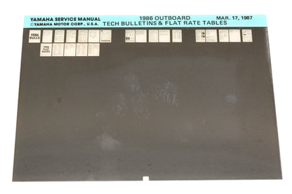 OEM Yamaha XM005-57 1986 Outboard Tech Bulletins & Flat Rate Table Microfiche