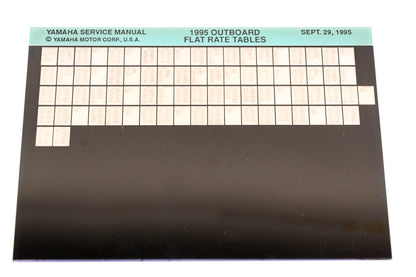 OEM Yamaha XM005-58 1995 Outboard Flat Rate Tables Microfiche