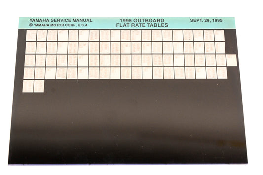 OEM Yamaha XM005-58 1995 Outboard Flat Rate Tables Microfiche