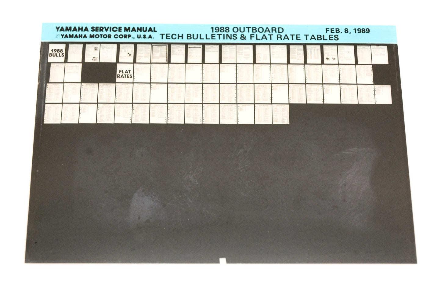 OEM Yamaha XM005-59 1988 Outboard Tech Bulletins & Flat Rate Tables Microfiche